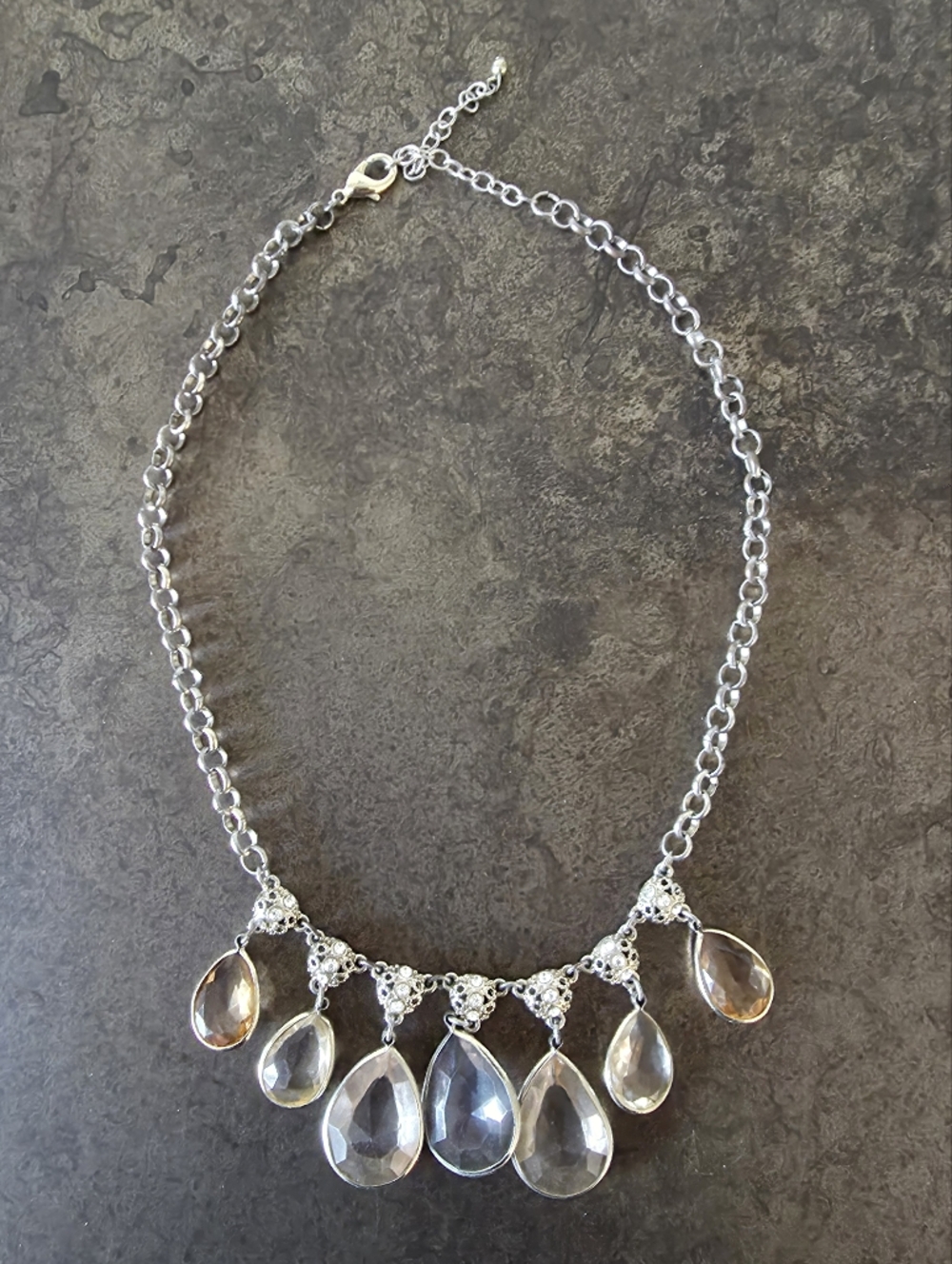 Elegant Stone Charm Costume Necklace